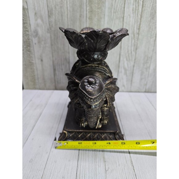 Vintage Bombay Resin Elephant Candle Holder Stand 8" Tall Item# 036 9HK1 Jungle - Picture 9 of 9